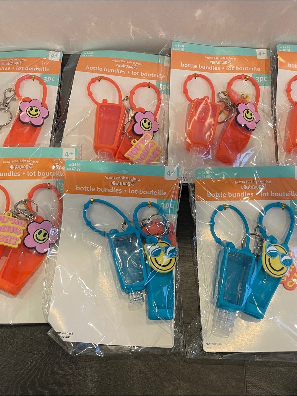 Kids Hand Sanitizer Keychain Set - Blue & Orange